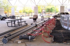 The Headwaters Park Ice Rink set up