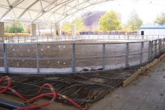 The Headwaters Park Ice Rink set up