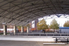 The Headwaters Park Ice Rink set up