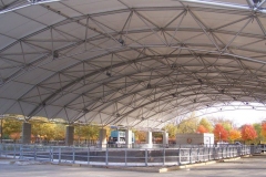 The Headwaters Park Ice Rink set up