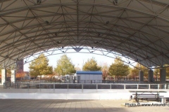 The Headwaters Park Ice Rink set up