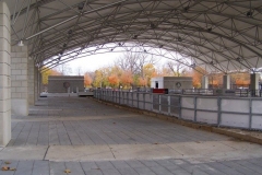 The Headwaters Park Ice Rink set up