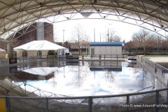 The Headwaters Park Ice Rink set up