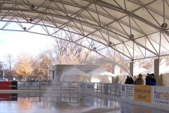 The Headwaters Park Ice Rink set up