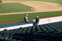 2009/04/04: Installation of the dugout covering