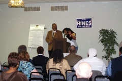 Hines presents an award