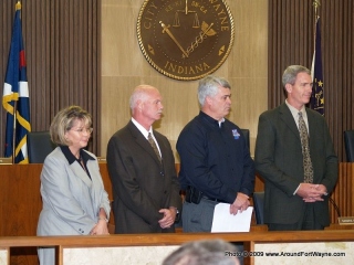 Dr. Deb McMahan, Nelson Peters, Joe Wainscott and Bernie Beier