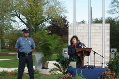 FWPD Officer Michael Joyner and Allen County Commissioner Linda Bloom