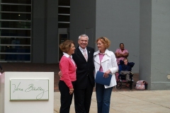 Mayor Tom Henry, Barbara Bradley Baekgaard and Patricia Miller