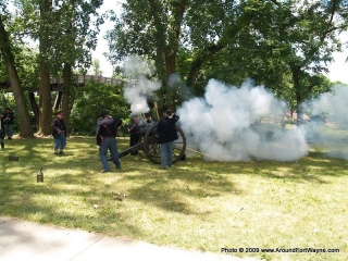 Firing the reproduction 19th century cannon