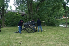 Firing the reproduction 19th century cannon