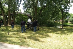 Firing the reproduction 19th century cannon