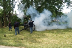 Firing the reproduction 19th century cannon