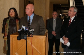 AC Commissioners Linda Bloom and Nelson Peters, AC Council member Larry Brown and Mayor Tom Henry