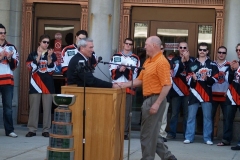 Mayor Tom Henry and Komets Coach Al Sims