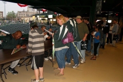 Fans waiting for autographs