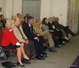 Liz Brown, Tom Wyss, Bob Morris, Joe Squadrito and crowd