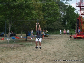 2012/07/15: Zip lining at the Three Rivers Festival Midway