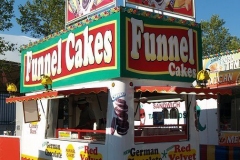 German Chocolate Funnel Cake stand