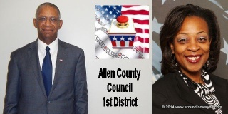Candidates Kevin Howell and Sharon Tucker