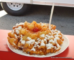 Upside Down, Inside-Out Pineapple Funnel Cake