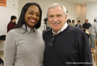 City Clerk-elect Michelle Chambers and Mayor Tom Henry