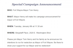 Mayor Tom Henry announcement