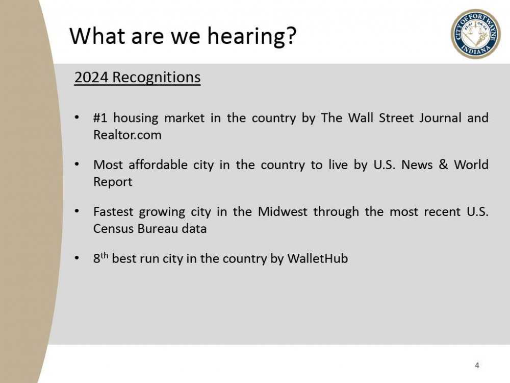 2025 Fort Wayne Civil City Budget slide presentation - slide 4