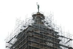 The scaffolding on the Courthouse