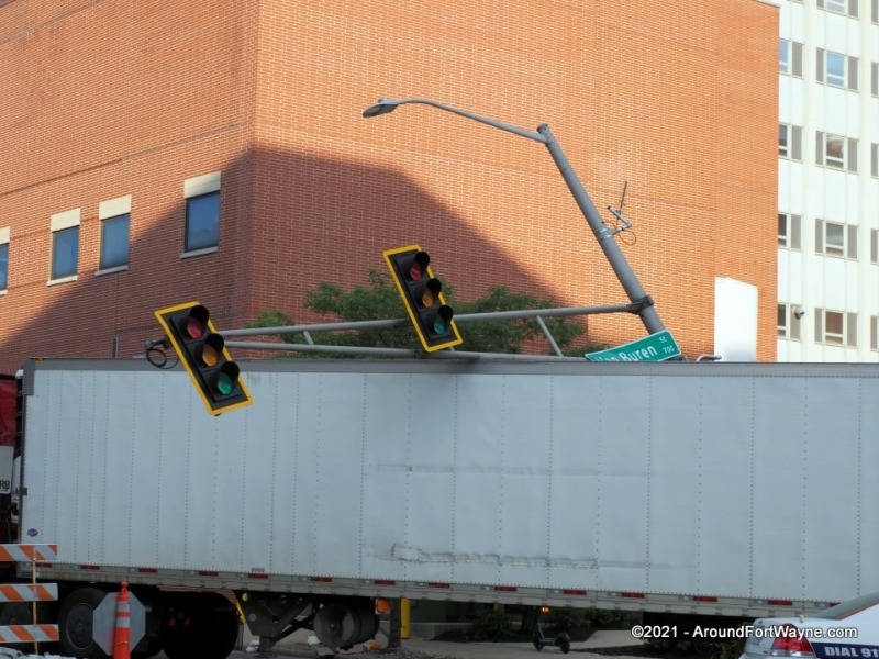 Downtown truck accident