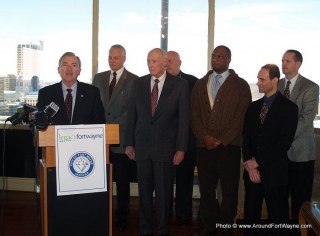 Mayor Tom Henry with Legacy Fort Wayne task force members