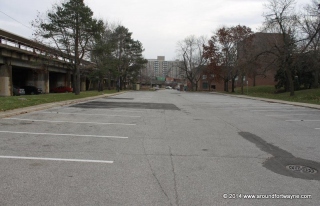 The Freimann Square parking lot