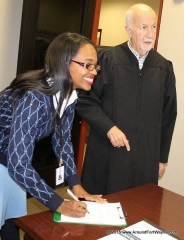 2015/11/09: City Clerk Michelle D Chambers and Judge Stanley A. Levine