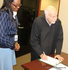 2015/11/09: City Clerk Michelle D Chambers and Judge Stanley A. Levine