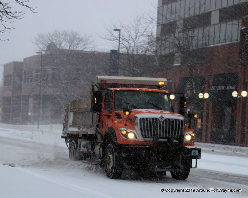 City snow plow in action