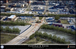 Rendering of new downtown roundabout