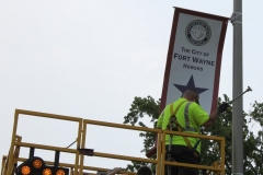 Installing the Blue Star Banner for Sgt. Major Kiess