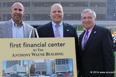 John Nichols, Rob Slusser, and Mayor Tom Henry