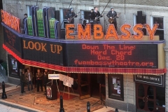 Built for Blame on the marquee of the Embassy Theatre