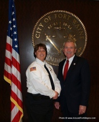Chief Amy Biggs and Mayor Tom Henry