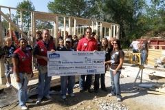 Local female TV and radio personalities and Lowe’s volunteers