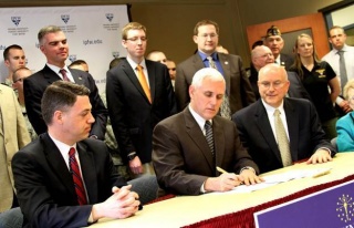 Governor Mike Pence signs SB 177