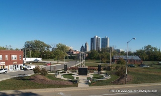 Aerial view of Fire and Police Memorial