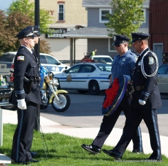 Laying a wreath