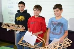 Middle School Bridge Design competition winners