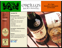 O'Reilly's Irish Bar and Restaurant website screencapture.  Click here to visit their website.