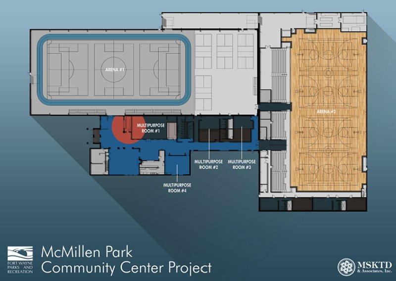 McMillen Park Community Center floor plan rendering