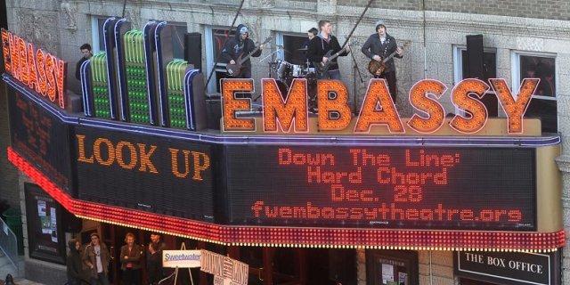 Built for Blame atop the Embassy Theatre marquee