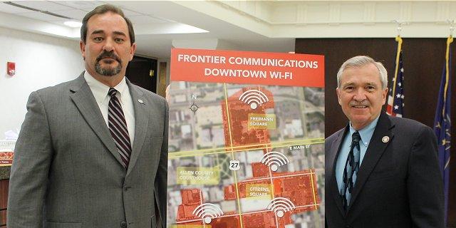 Frontier announcement of new downtown WiFi hot zones