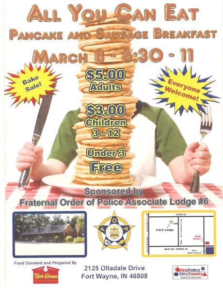 2014 FOP All You Can Eat Pancake and Sausage Breakfast